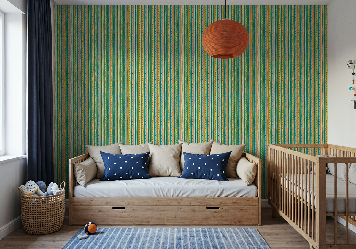 Floral on the Line Mural Wallpaper - room preview 06