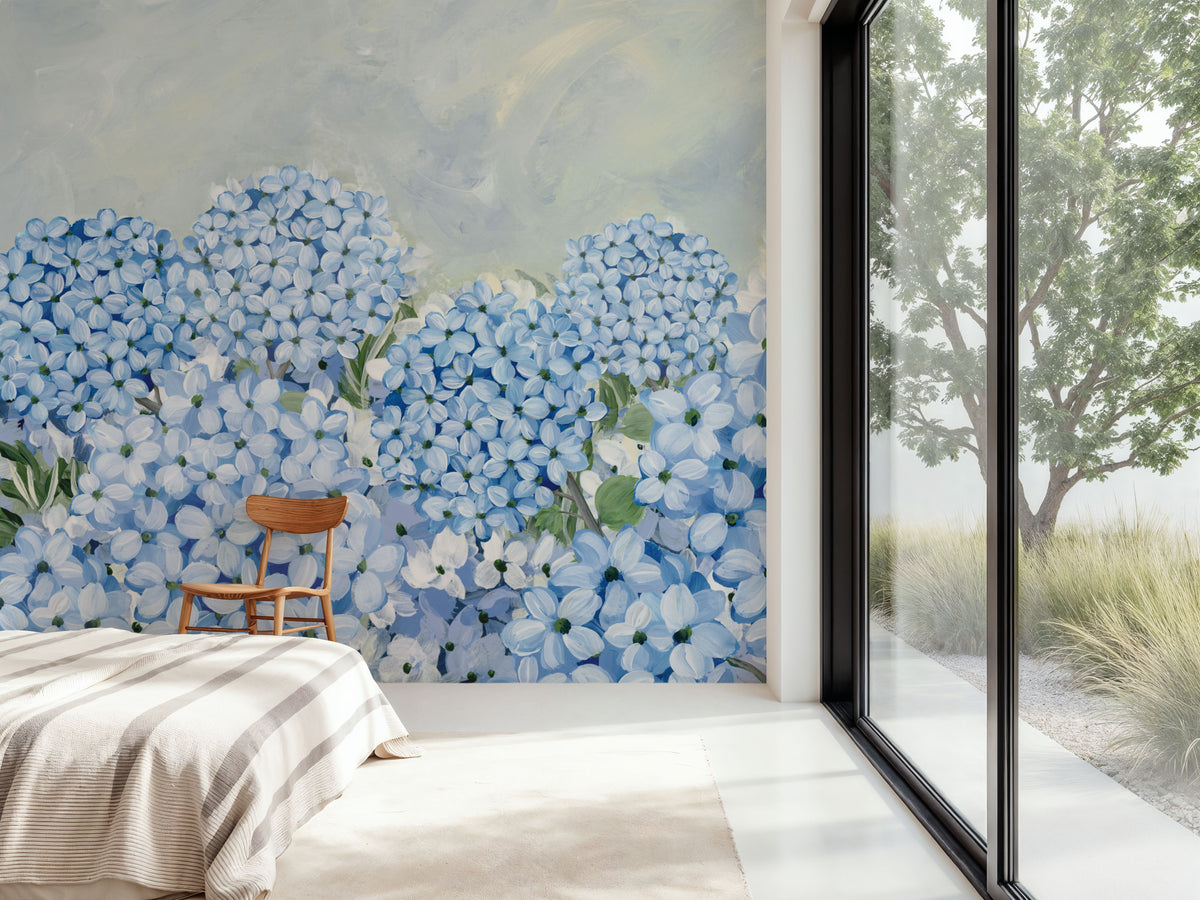 Hydrangea Meadow II Mural Wallpaper - room preview 06