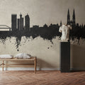 Zagreb Croatia Skyline Concrete Mural Wallpaper - room preview 06