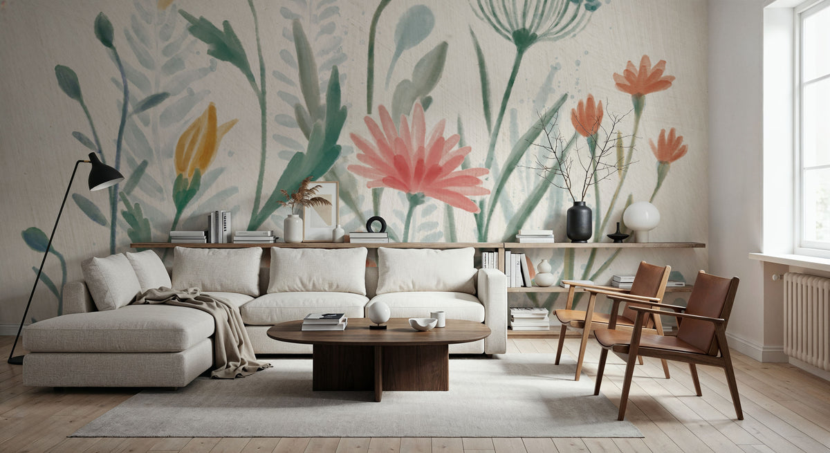 Wildflower Vibrations Mural Wallpaper - room preview 06