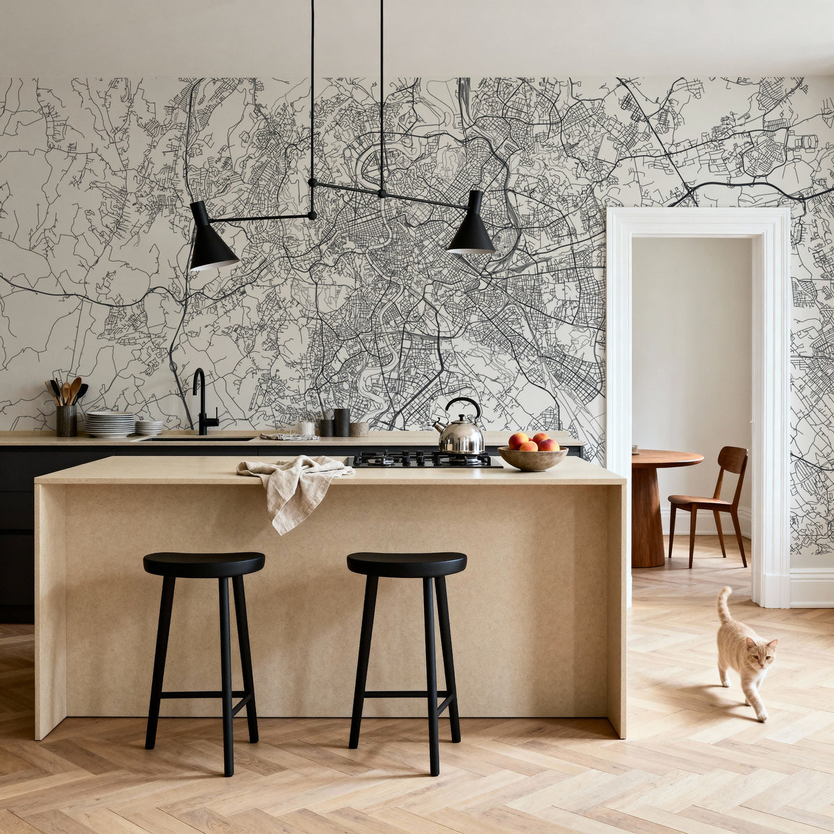 Map of Rome Mural Wallpaper - room preview 06