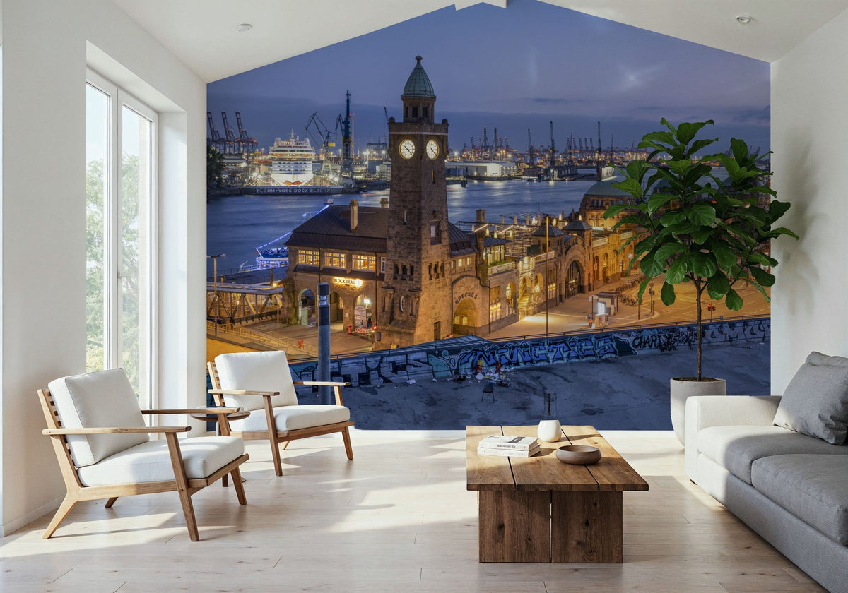 Twilight Timekeeper Mural Wallpaper - room preview 06