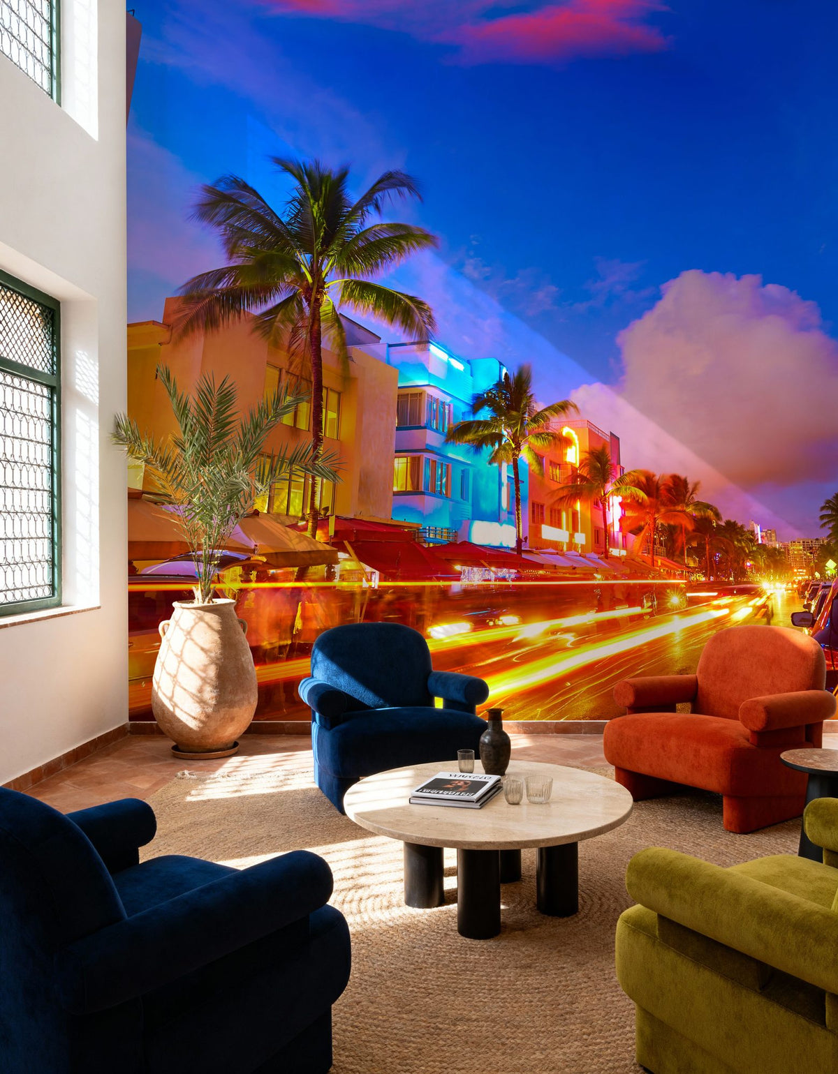 South Beach Buzzing Mural Wallpaper - room preview 06