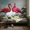 Shy Flamingos Sky Mural Wallpaper - room preview 06