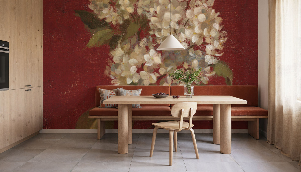 Hydrangea Blooms Mural Wallpaper - room preview 06
