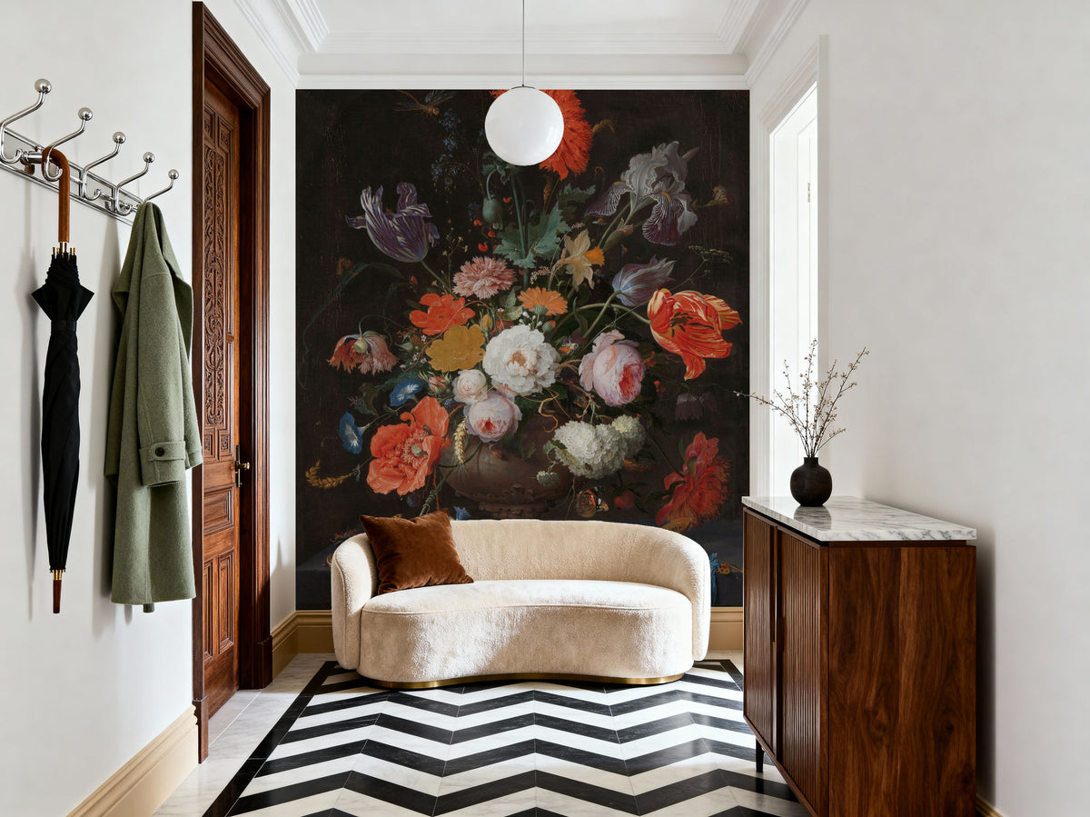 Still Life with Flowers and a Watch Mural Wallpaper - room preview 06