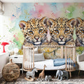 Leopard Cubs - Cute Baby Animals Series Mural Wallpaper - room preview 06