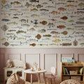 Southern Pacific Fishes Chart Mural Wallpaper - room preview 06