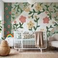 Quilted Floral I Mural Wallpaper - room preview 06