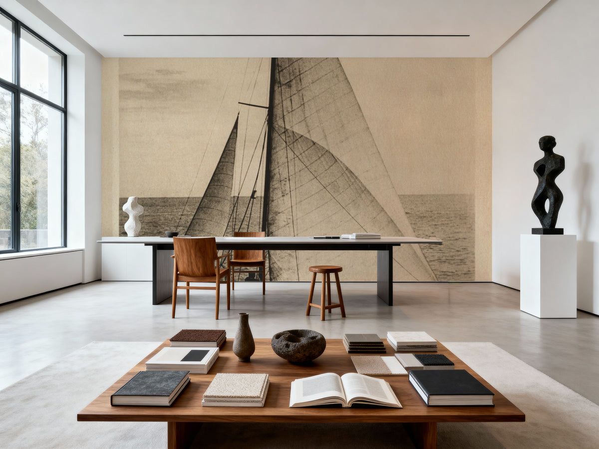 Vintage Sailing Mural Wallpaper - room preview 06