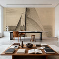 Vintage Sailing Mural Wallpaper - room preview 06