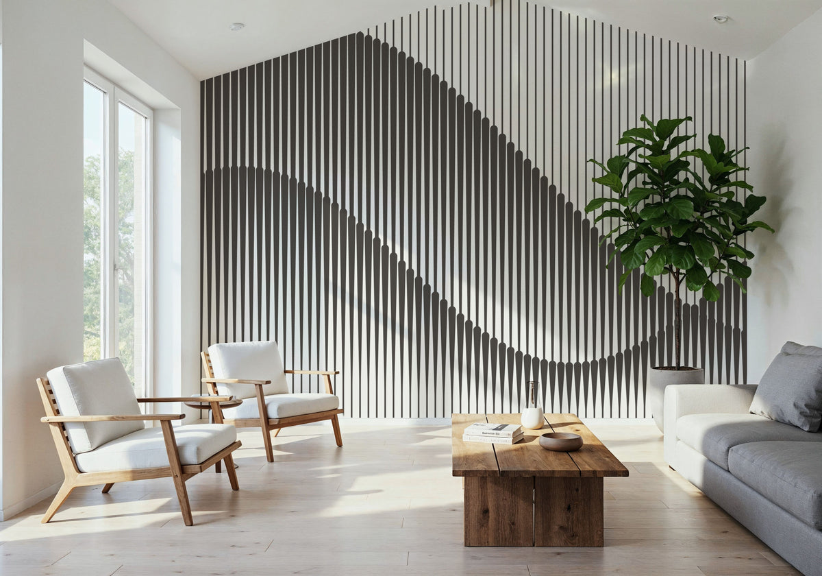 Wavelines Mural Wallpaper - room preview 06