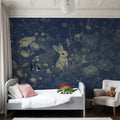 Rabbits Blue Mural Wallpaper - room preview 06