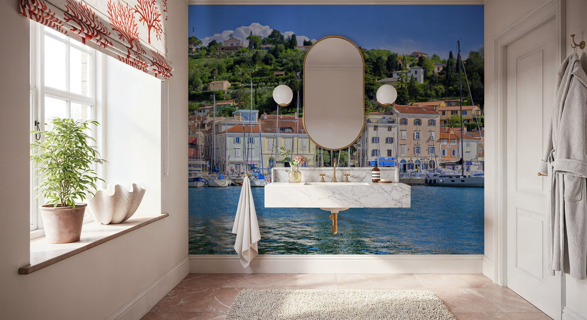 Mediterranean Harbor Mural Wallpaper - room preview 06