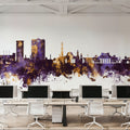 Muscat Oman Skyline Purple & Gold Mural Wallpaper - room preview 06