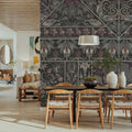 Floral Mood Dark Mural Wallpaper - room preview 06