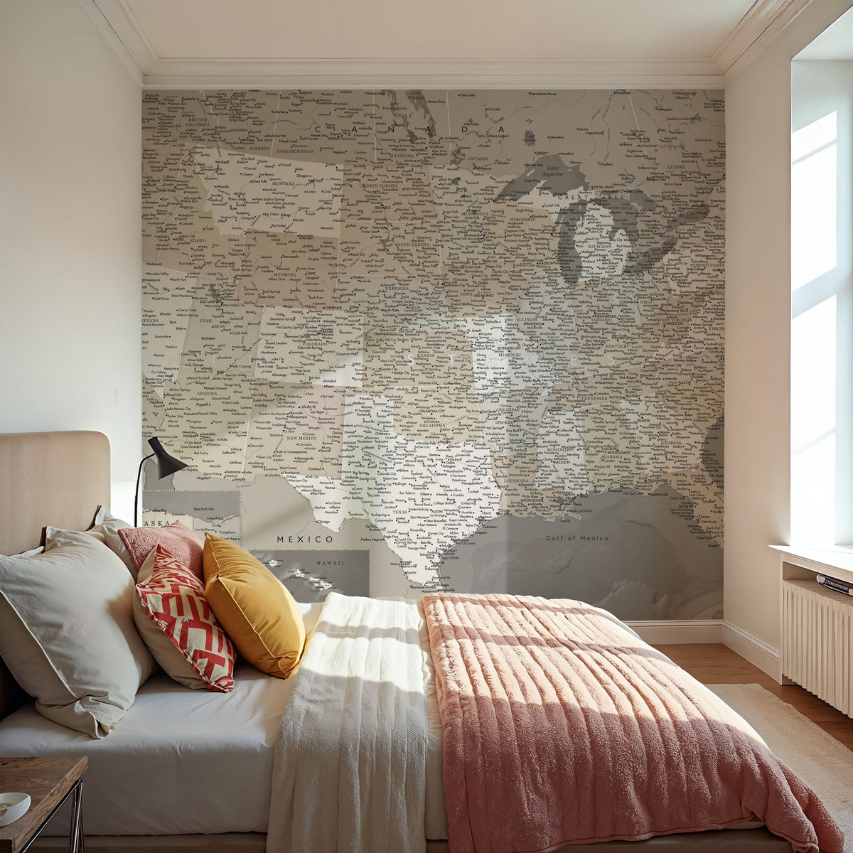US Map Detailed - Davey Mural Wallpaper - room preview 06