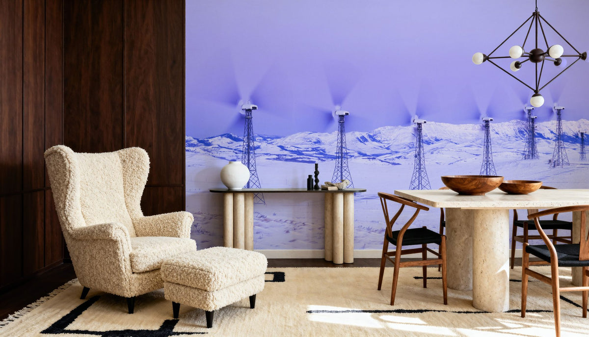 Wind Farm in Winter Mural Wallpaper - room preview 06