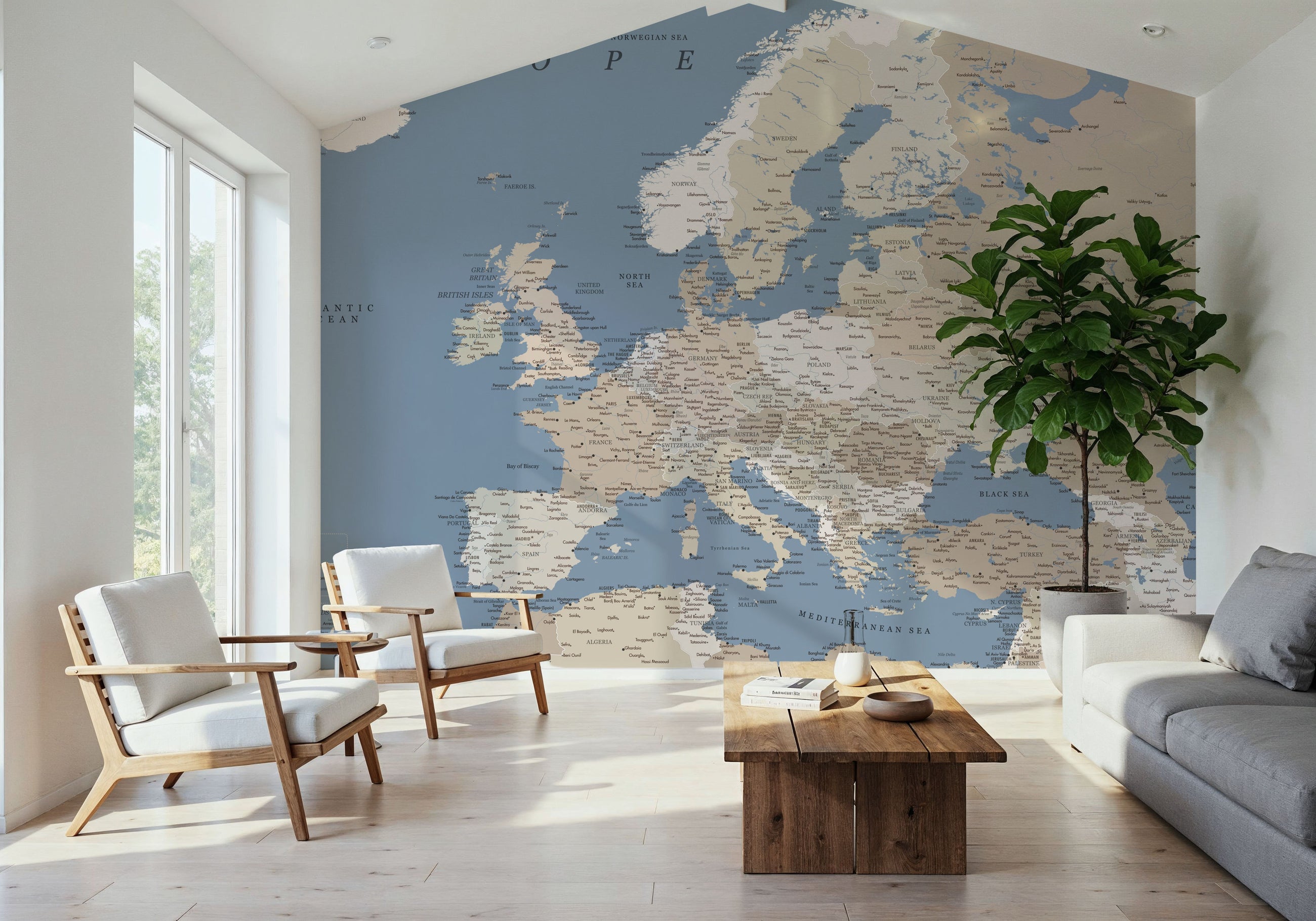 Europe Map Detailed - Amias Mural Wallpaper