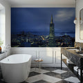 Luminous Triangle Skyline Mural Wallpaper - room preview 06