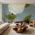 Dusty Blue Hydrangea II Mural Wallpaper - room preview 06