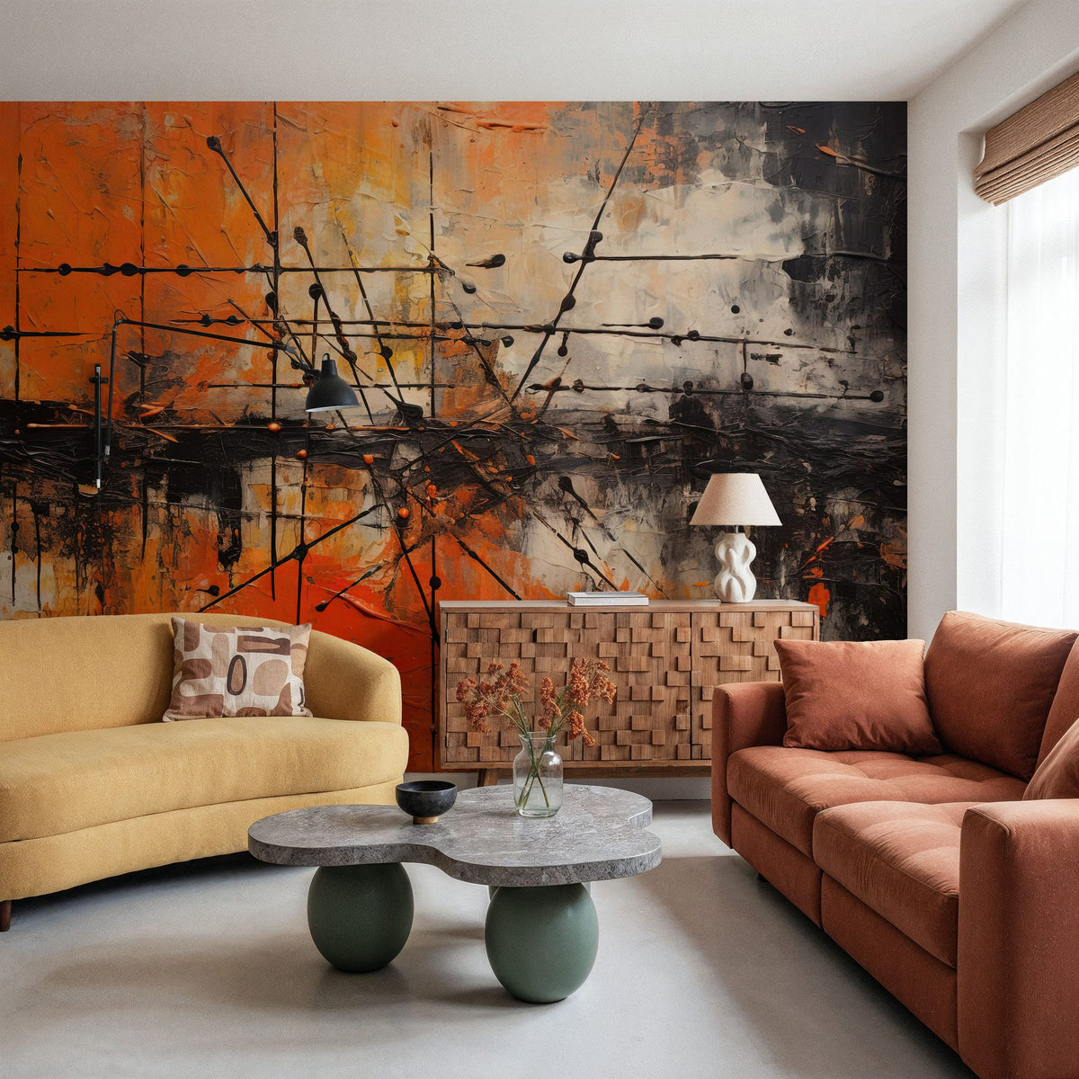 Burning Sky Mural Wallpaper - room preview 06