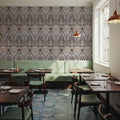 Floral Art Deco Aura, Walnut Dust Mural Wallpaper - room preview 06