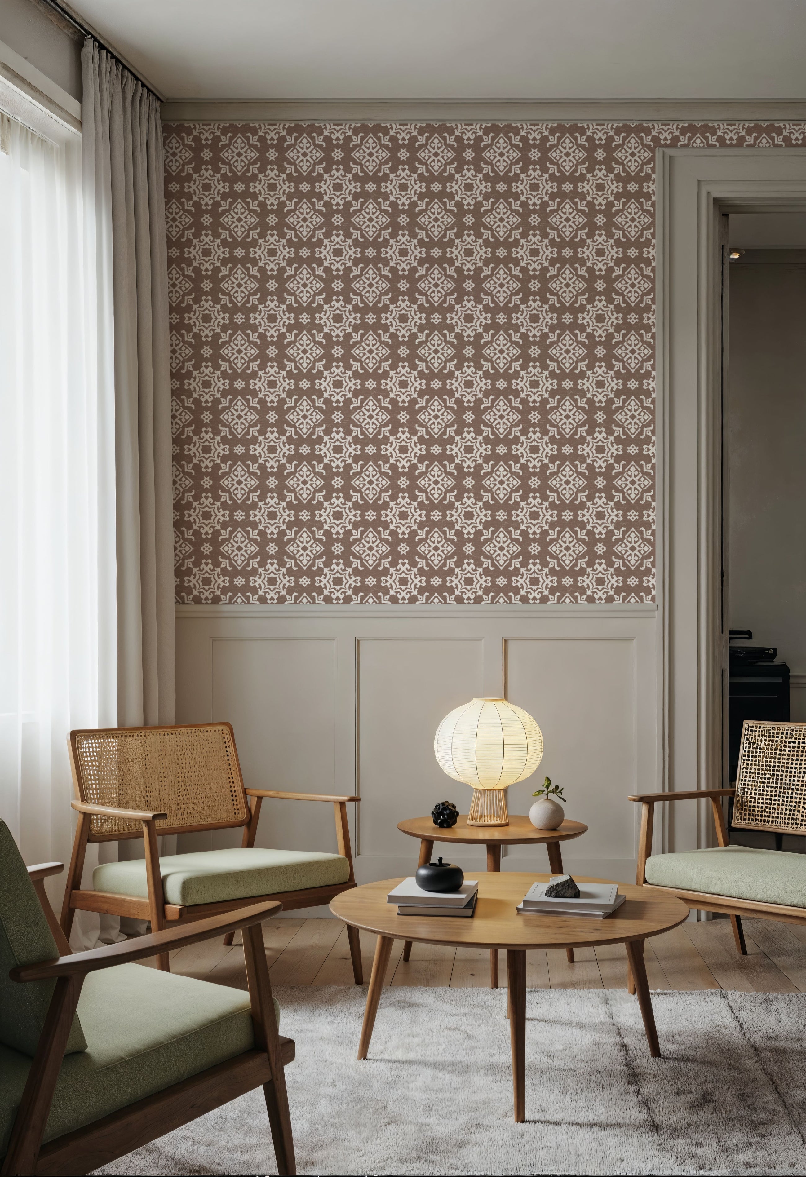 Atlantic Flakes Taupe Mural Wallpaper