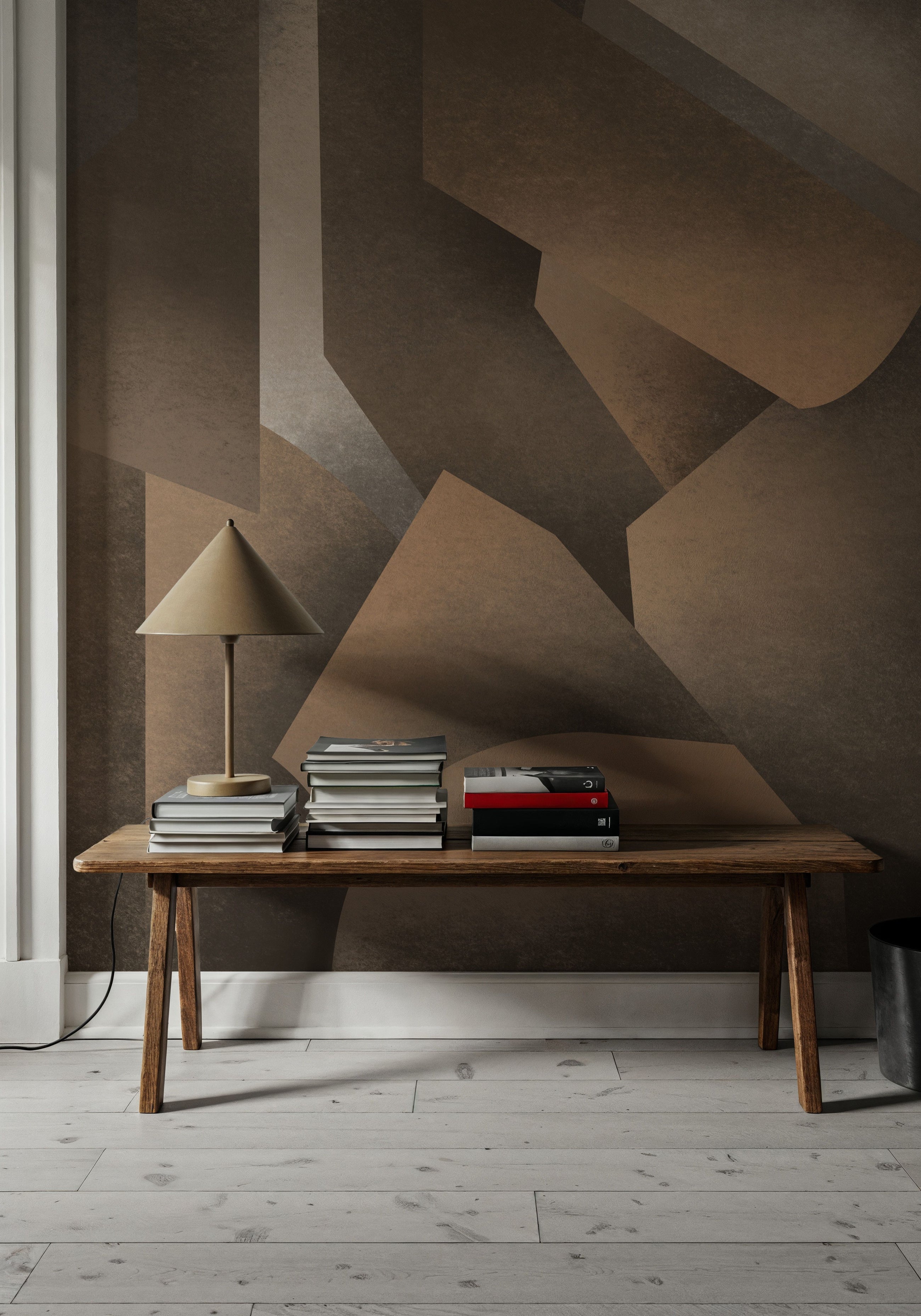 Chalky Geometrica, Coffee Mural Wallpaper