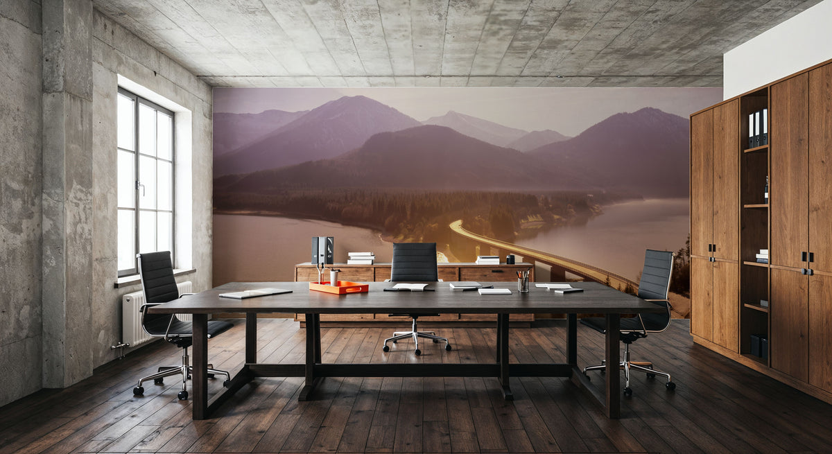Golden Bridge Serenity Mural Wallpaper - room preview 06
