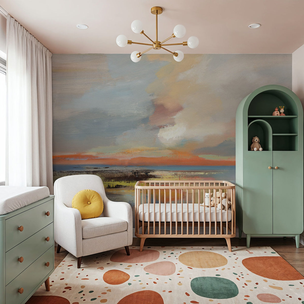 Sunrise Horizon Mural Wallpaper - room preview 06
