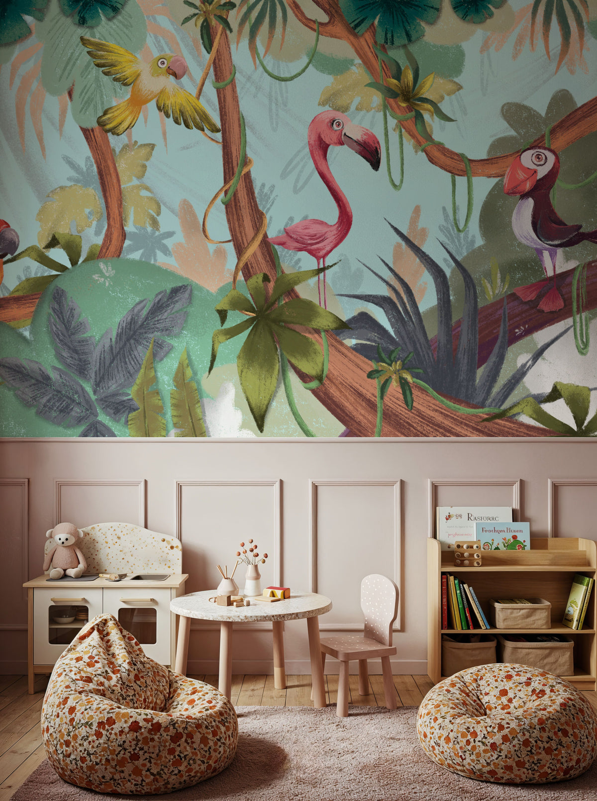 Parrot Hang Out Mural Wallpaper - room preview 06