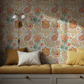 Harvest Paisley Mini White Mural Wallpaper - room preview 06