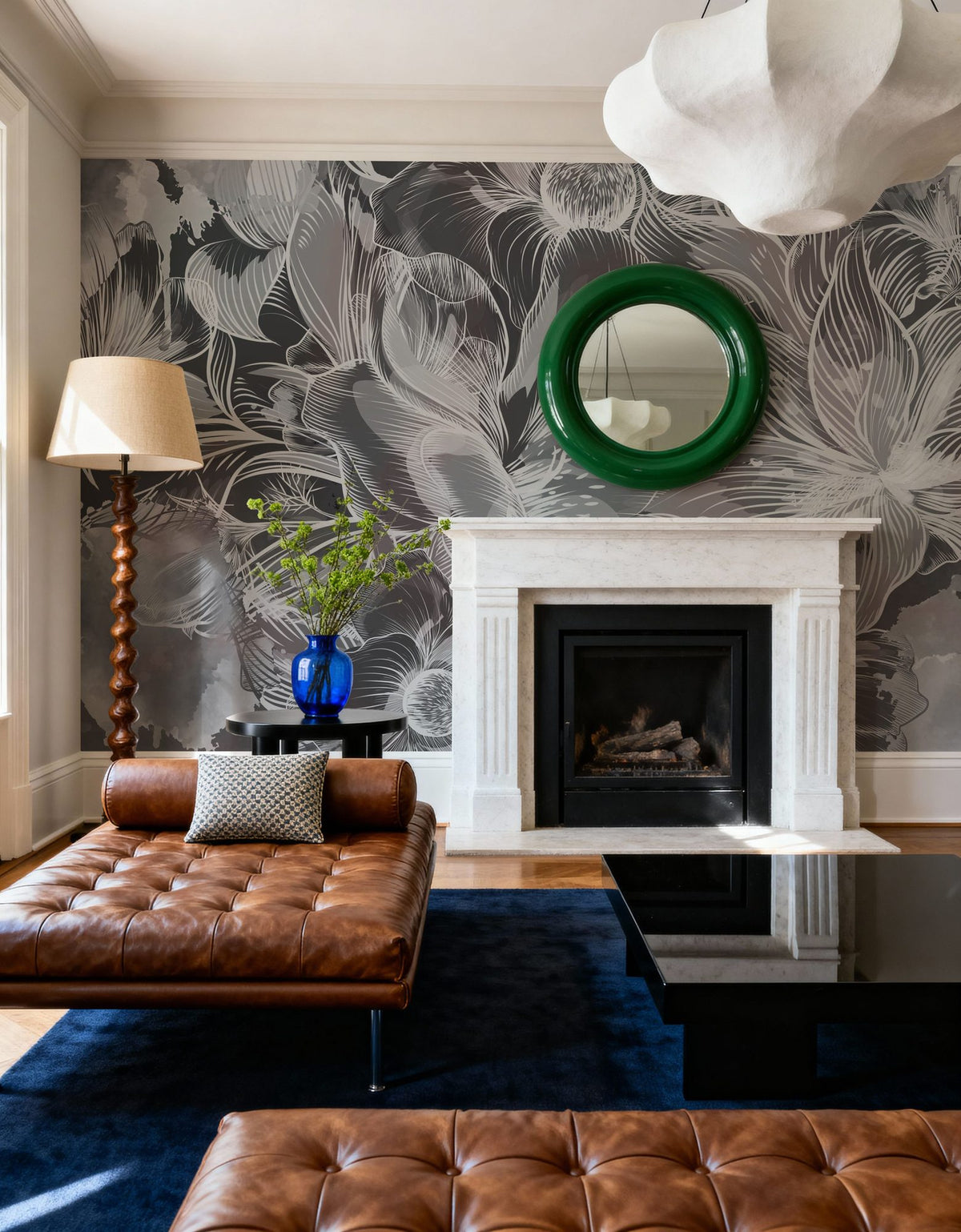 Seeing Through Leaves Dark Mural Wallpaper - room preview 06