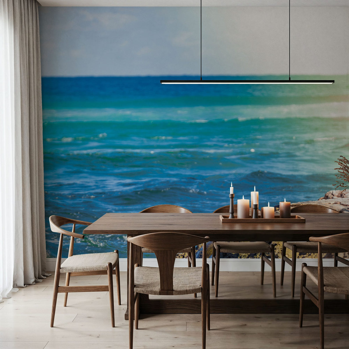 Serene Sea Mural Wallpaper - Blue Tone - room preview 06