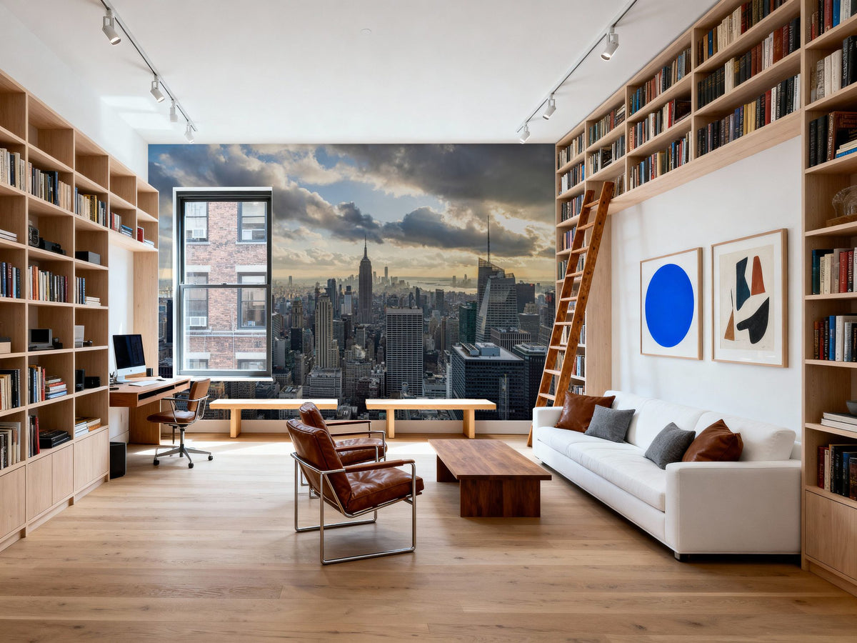 Cloudy Skyline Mural Wallpaper - room preview 06
