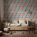 Bohemian Leaves in Color Mural Wallpaper - room preview 06