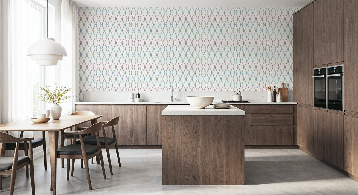 Ocean Waves White Mural Wallpaper - room preview 06
