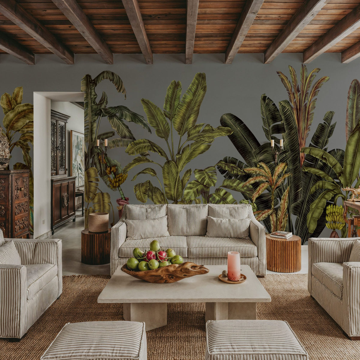 Madagascar Foliage, Blue Mural Wallpaper - room preview 06