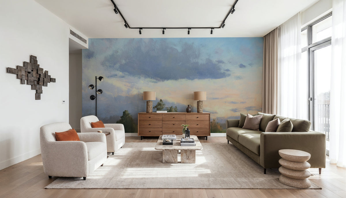 Sunset Across the Field Mural Wallpaper - room preview 06