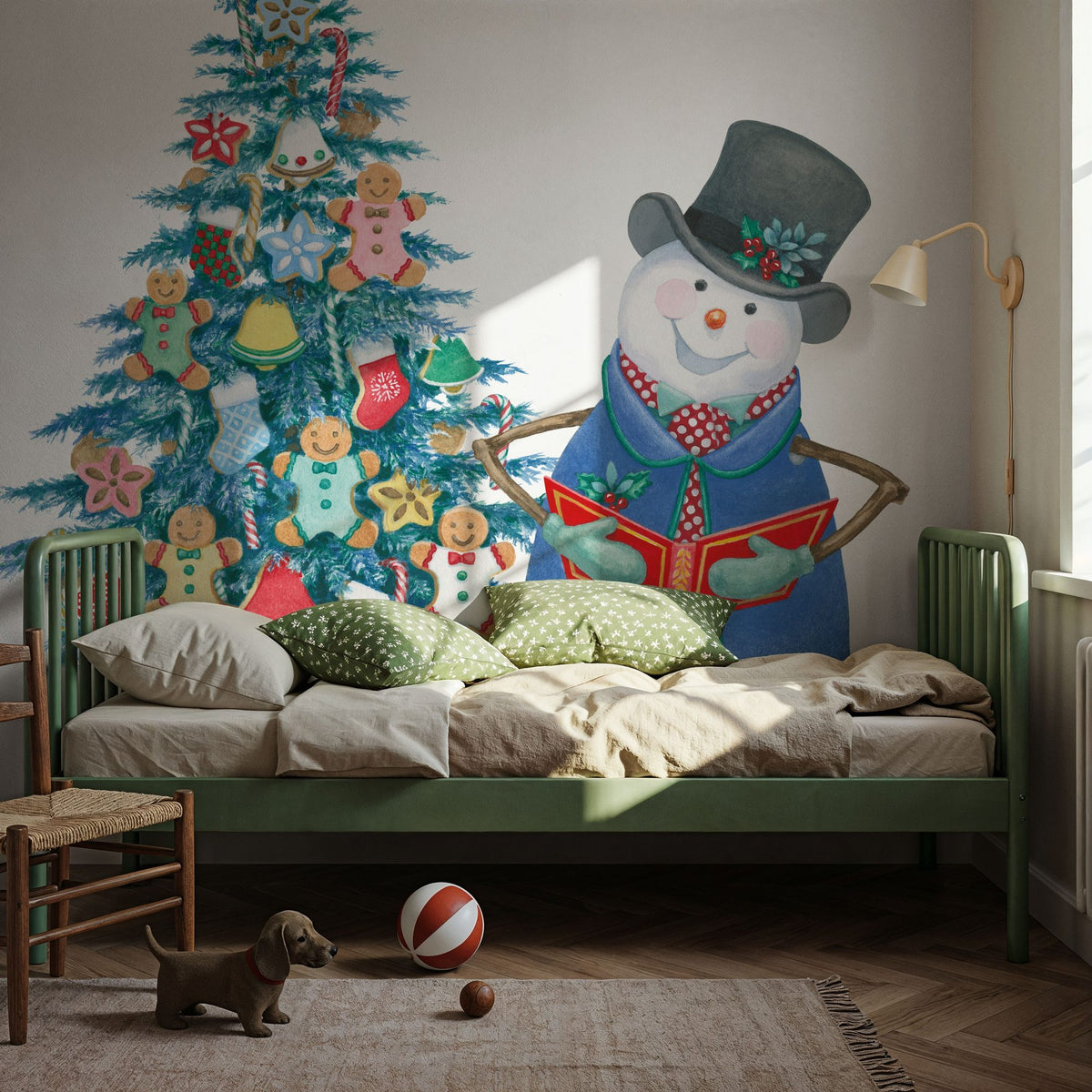 Main Street Christmas IX Mural Wallpaper - room preview 06