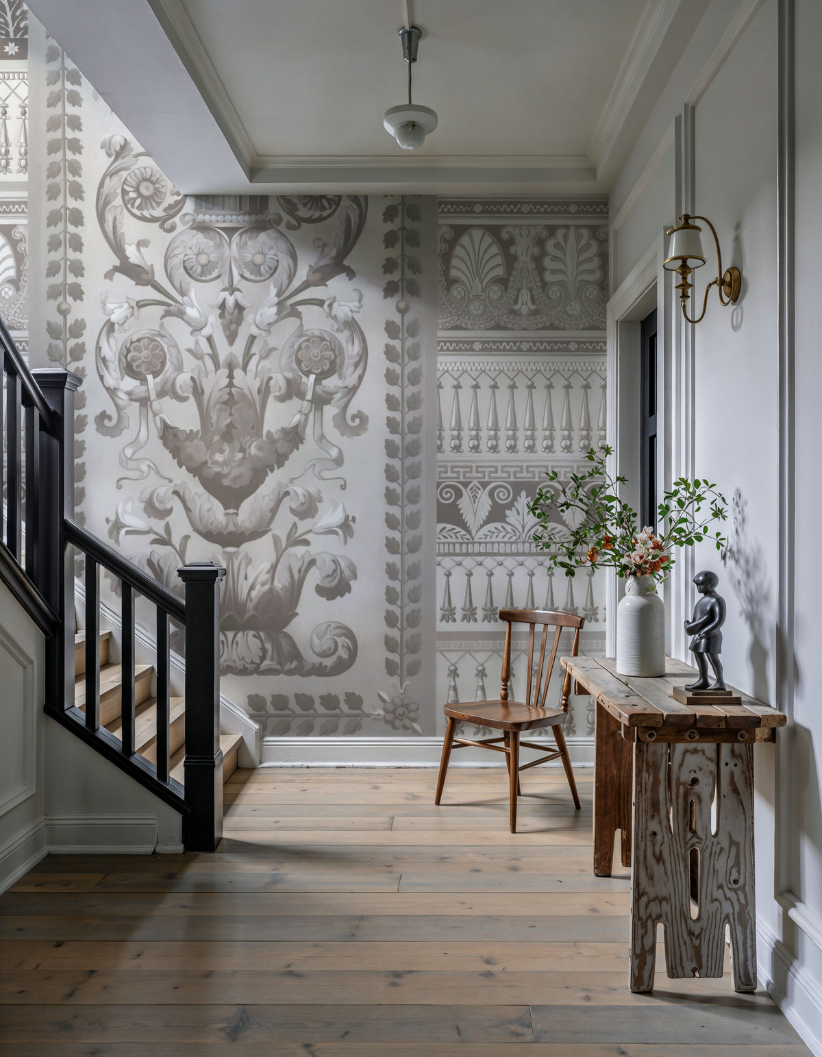 Flower Mountain, Ecru Mural Wallpaper - room preview 06