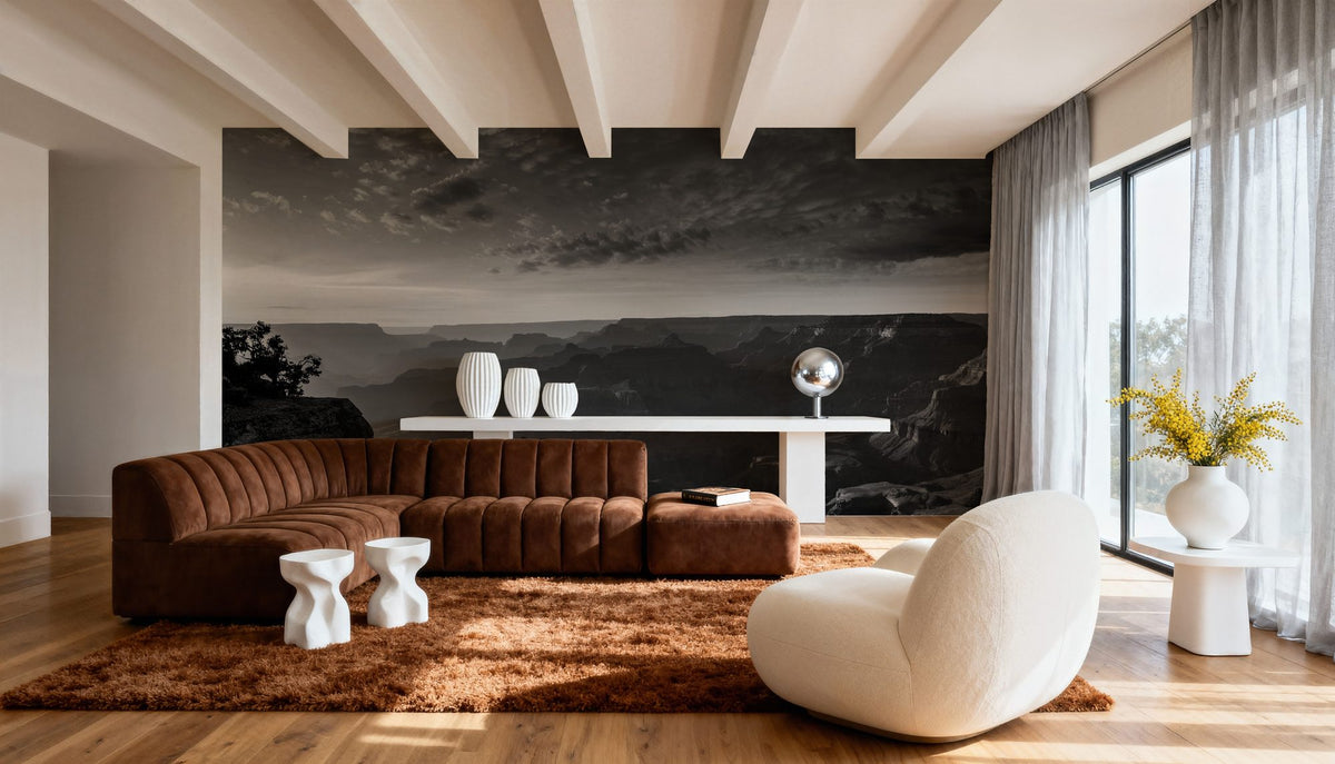 Grand Canyon Sunset BW Mural Wallpaper - room preview 06