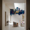 Hobart Australia Skyline Blue & Bronze Mural Wallpaper - room preview 06