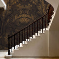 Shielded Leaf Brown Mural Wallpaper - room preview 06
