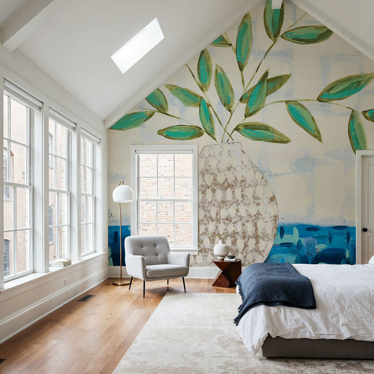 Joyful Leaves Mural Wallpaper - room preview 06
