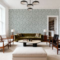 Negative Leaf, Sage Mural Wallpaper - room preview 06