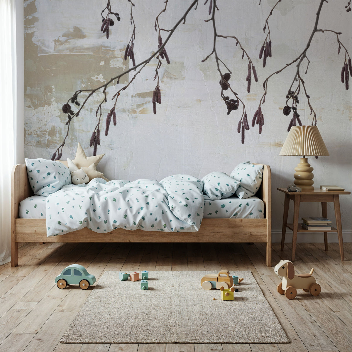 Catkins in Plaster I Mural Wallpaper - room preview 06