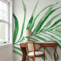 Colorful Tropical Leaf Green II Mural Wallpaper - room preview 06