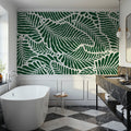 Fern Cut-Outs Pattern, Malachite Green Mural Wallpaper - room preview 06